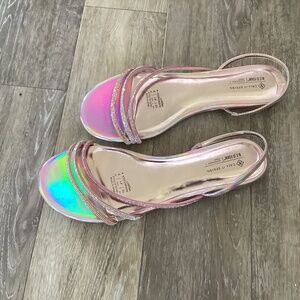 Call it Spring rose gold rhinestone flat sandal size 8.5